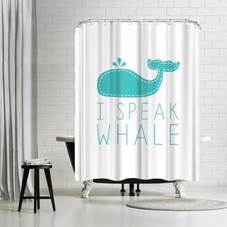 71 x 74 Shower Curtain, Whale Blue by Samantha Ranlet