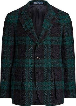 Blackwatch Plaid Wool Single-Breasted Sport Coat