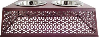 Jojo Modern Pets Eco-friendly Elevated Country Dog Feeder - Plum Wine