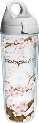 Tervis Washington Dc Cherry Blossom Made in Usa Double Walled Insulated Tumbler Travel Cup Keeps Drinks Cold & Hot, 24oz Water Bottle - Gray Lid, Cher