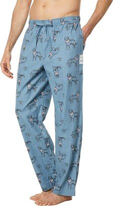 Stay True Dog Pattern Classic Sleep Pants (Smoky Blue) Men's Clothing