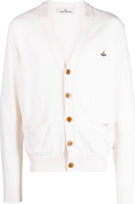 Orb-embroidered cotton-cashmere cardigan