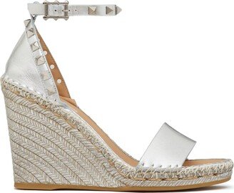 Rockstud Double 95mm wedge espadrilles