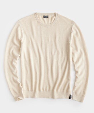 Cotton Silk Pique Crew In Chalk