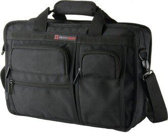 Alpine Swiss Alpine Swi Conrad Meenger Bag 15.6 Inch Laptop Briefcae with Tablet Sleeve Black