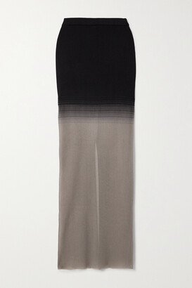 Grace Ling - + Net Sustain Evanescent Dégradé Knitted Maxi Skirt - Black