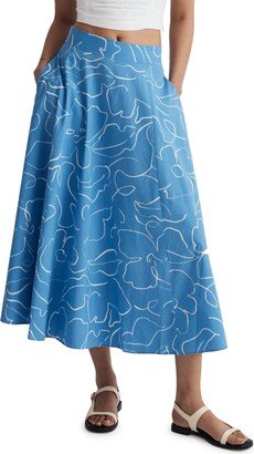 Linear Bloom Signature Poplin Maxi Skirt