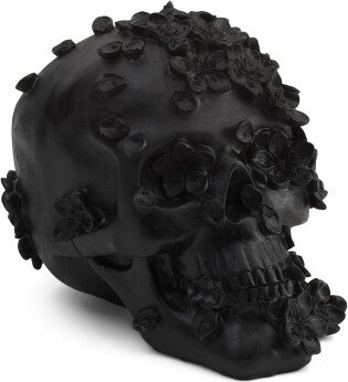 9in Skull With Flowers