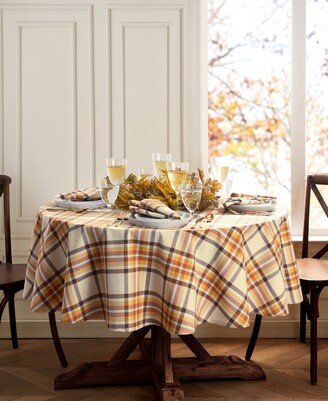 Russet Harvest Woven Plaid Tablecloth, 60 x 84 Oval