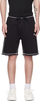 Black Overlock Shorts