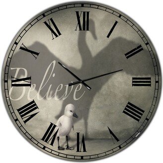 Designart Believe Shadow Iv Large Cottage Wall Clock - 36 x 36