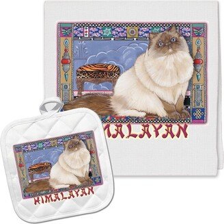 Himalayan Cat Kitchen Dish Towel & Pot Holder Gift Set