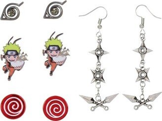 Seven Times Six Naruto Shippuden Anime Manga Cotume Jewelry Stud And Dangle Earring Set 4 Pack Multicoloured