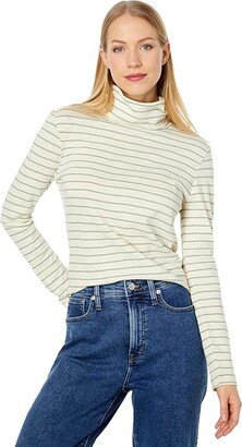 Whisper Cotton Turtleneck (Dusty Patina) Women's Clothing