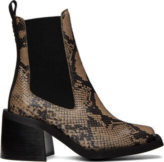 Brown Snake Chelsea Boots