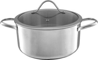 Hastings Home 6-Quart Stainless Steel Large Stock Pot with Tempered Glass Lid and Vent Hole