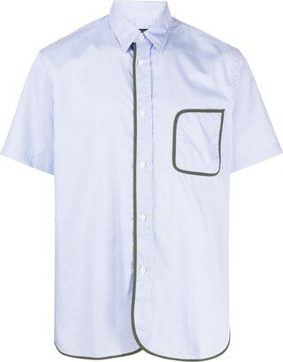 Contrast-Trim Checked Cotton Shirt