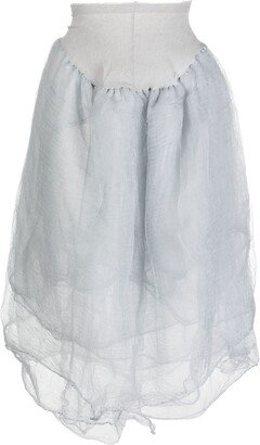 Ruched Layered Straight Skirt