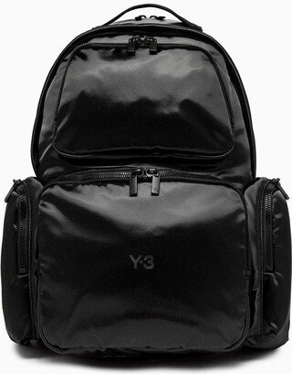 Logo Printed Leather Backpack-AA