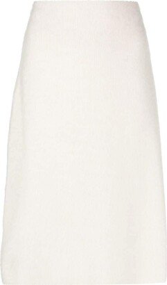 Wool-Blend Midi Pencil Skirt-AA