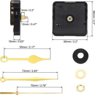 Unique Bargains 1Set Quartz Clock Movement 1/2 Movement Shaft for 2-3mm Max Dial Thick Golden