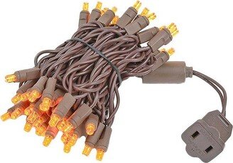 Novelty Lights Inc Novelty Lights 50 Light Amber LED Christmas Mini Light Set (Brown Wire, 11 Feet)