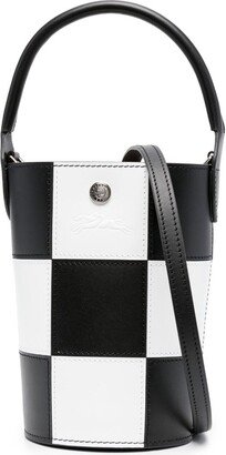 pure XS checked leather bucket bag