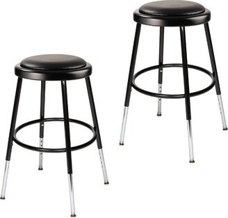 2pk Adjustable Heavy Duty Vinyl Padded Steel Barstool - Hampden Furnishings