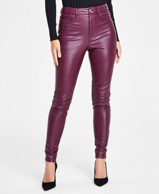 Women's Faux-Leather Skinny Pants, Created for Macy's