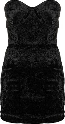 Strapless Velvet-Effect Minidress