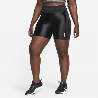 Women's Pro Mid-Rise 7 Biker Shorts (Plus Size) in Black