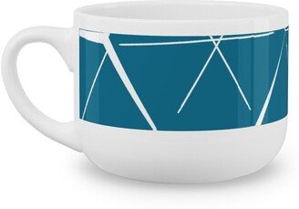 Mugs: Hexagons - Blue Latte Mug, White, 25Oz, Blue