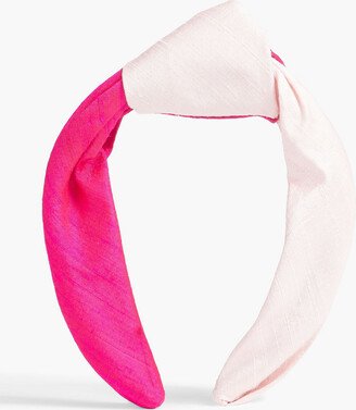 Knotted two-tone silk-shantung headband