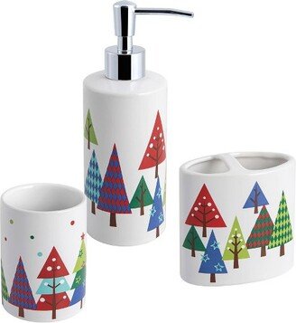 3pc Christmas Tree Bathroom Accessories Set - Allure Home Creations