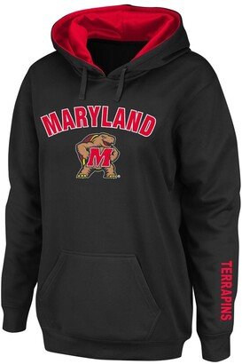 Women's Black Maryland Terrapins Arch and Logo 1 Pullover Hoodie