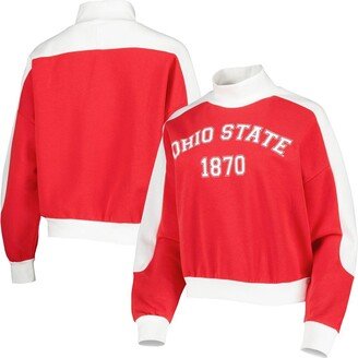 Women's Gameday Couture Red Ohio State Buckeyes Make it a Mock Sporty Pullover Sweatshirt