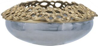 Percy Aluminum Glass Bowl - Grey/Gold.