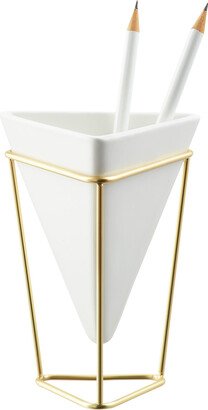 Umbra Trigg Ceramic Pencil Cup White/Gold