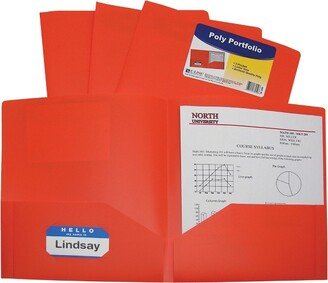 C-Line Poly 2-Pocket Portfolio Folder, Letter Size, Orange, Pack of 25