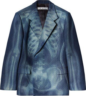 Runway Body Scan double-breasted denim blazer