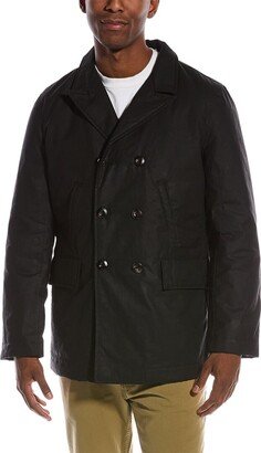 Waxed Leather-Trim Bond Peacoat