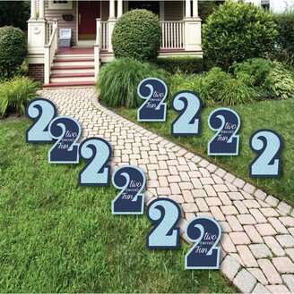 Big Dot Of Happiness 2nd Birthday Boy - Two Much Fun Lawn Decor - Outdoor Party Yard Decor - 10 Pc