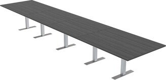 Skutchi Designs, Inc. 20 Ft Rectangular Modular Boardroom Table Metal T Bases Electric Units