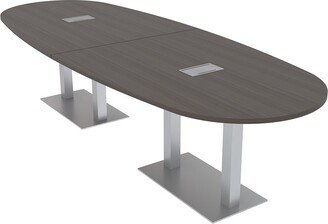 Skutchi Designs, Inc. 12 Person Boat Oval Powered Conference Table With Square Metal Bases