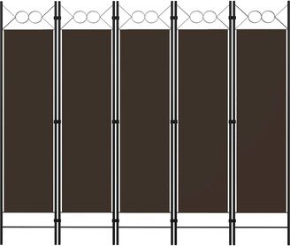 5-Panel Room Divider Brown 78.7