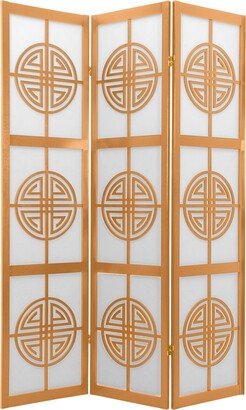 Handmade 6' 3-Panel Natural Long Life Shoji Screen