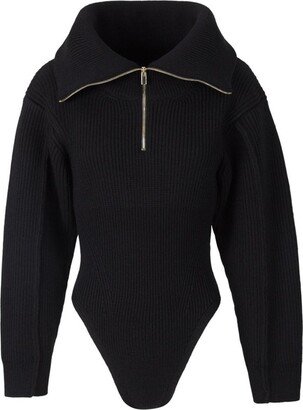 Half-Zip Knitted Bodysuit