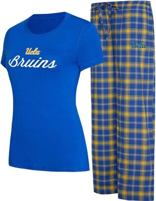 Women's Concepts Sport Royal, Gold Ucla Bruins Arctic T-shirt and Flannel Pants Sleep Set - Royal, Gold