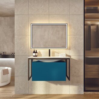 Modena 32 in. Wall Mounted Teal Vanity