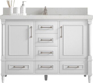 Aberdeen 48 In. W X 22 D Single Sink Bathroom Vanity in White With Quartz Or Marble Countertop | Modern Vanity Premium Q